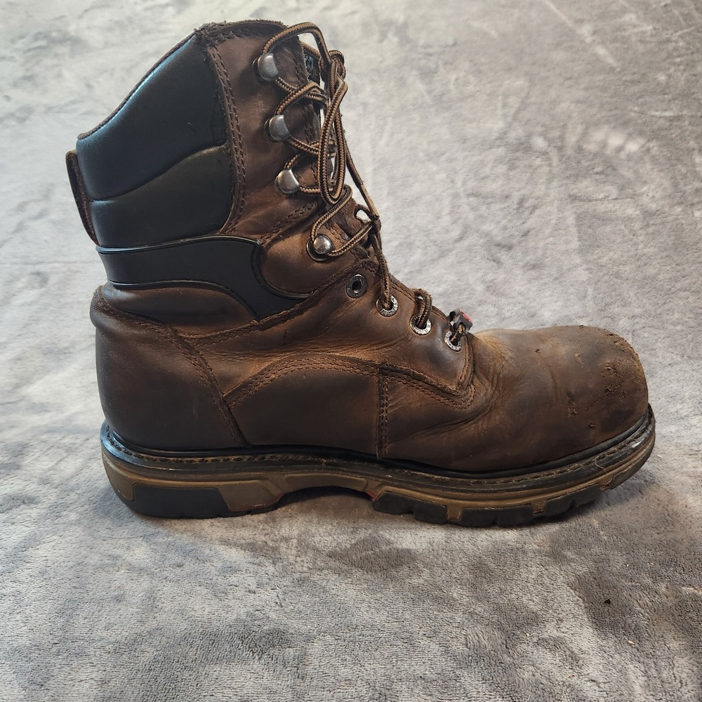Wolverine Boots Mens 10.5 Brown Leather DuraShocks 8" Composite ToeWaterproof